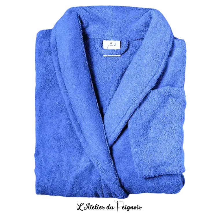 Peignoir personnalisé pour couple, coloris Bleu azur