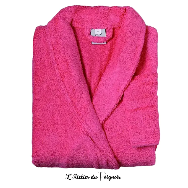 Peignoir personnalisé pour couple, coloris Framboise