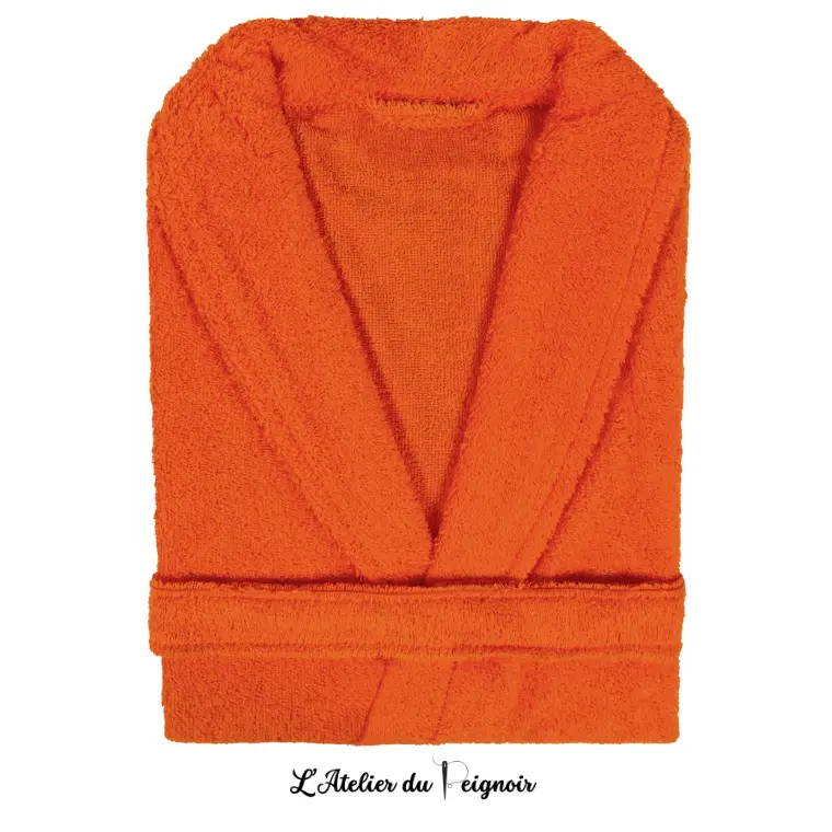 Peignoir personnalisé pour couple, coloris Mandarine