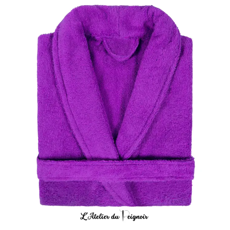 Peignoir personnalisé pour couple, coloris Mauve