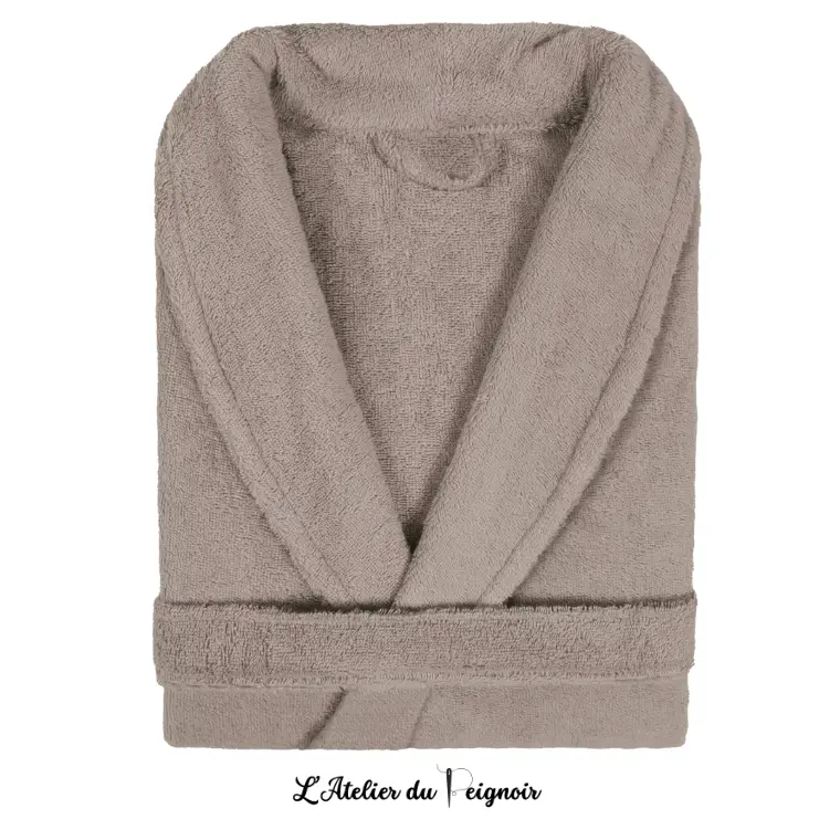 Peignoir personnalisé pour couple, coloris Taupe
