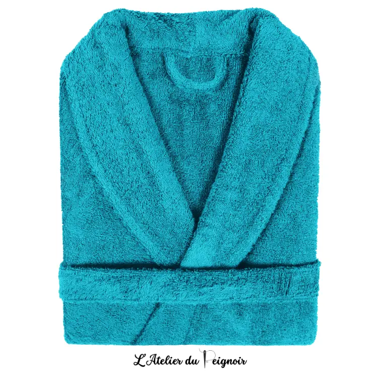 Peignoir personnalisé pour couple, coloris Turquoise